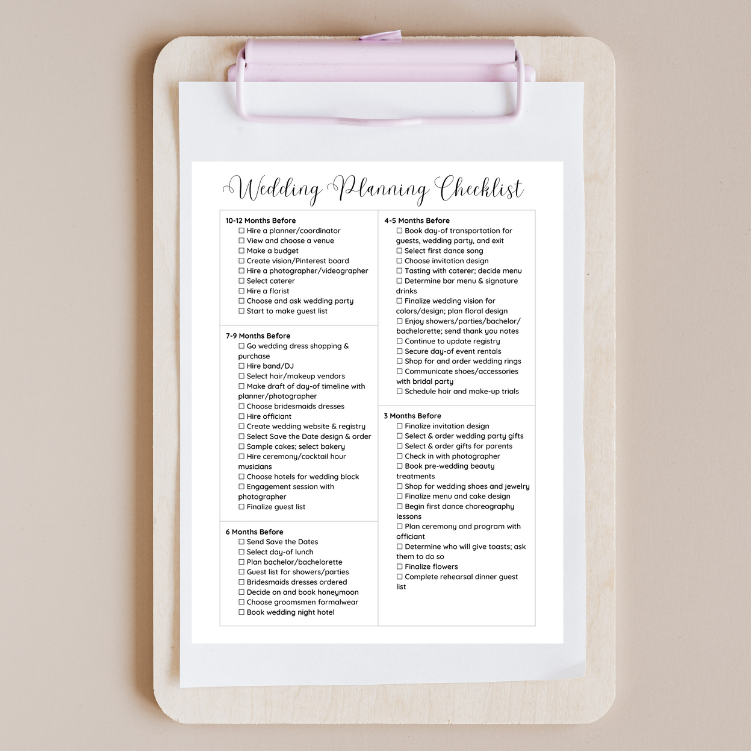 A Complete Wedding Planning Checklist